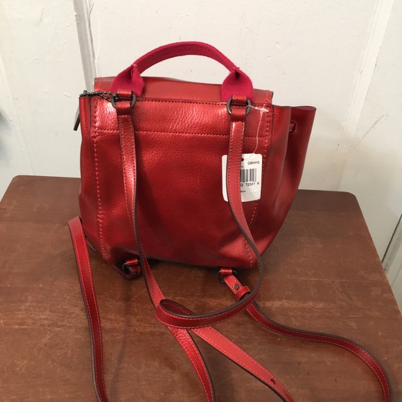 Coach Red Metallic Derby Backpack Pebble Leather Brand new with tag . - Picture 12 of 15